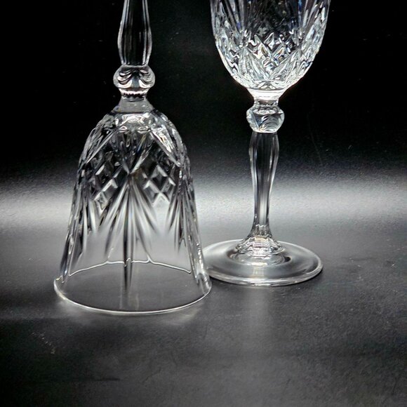 2 RCR Overture Wine Glasses 7.5" diamond fan cut pattern elegant regency Italy - Picture 9 of 10